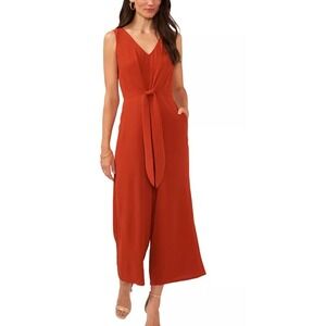 Vince Camuto‎ Womens Rust Island Oasis Tie Front Wide Leg Sleeveless Jumpsuit XL